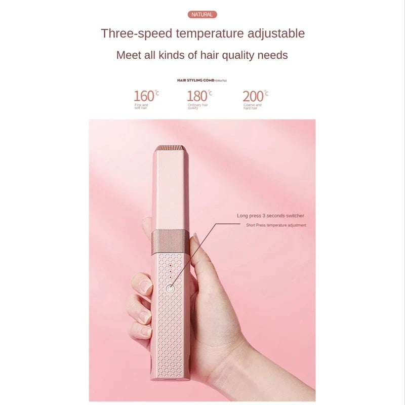 Wireless Hair Straightening Splint Straight Hair Stick Portable Straight Curling Stick Inner Buckle Bangs Styling Tool