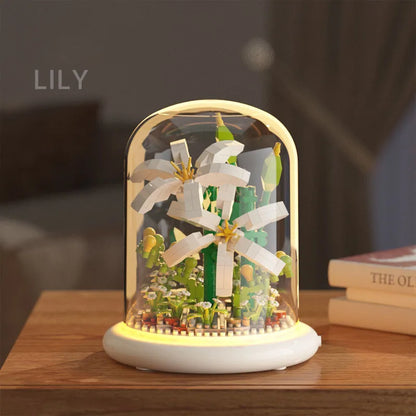 Building block flower eternal rose small particle building block assembly toy gift desktop decoration
