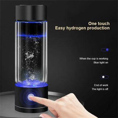 YenvK 400ML Portable SPE/PEM Hydrogen Water Bottle With Gas Vent USB Rechargeable Alkaline Ionizer Maker Can Absorb Hydrogen